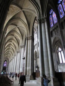 Images of the interior of the soaring Notre Dame of Reims