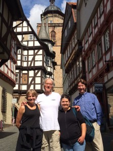 We make coffee stops special. We stopped in the half-timbered town of Alsfeld, Hessen for coffee after leaving the airport this morning. 
