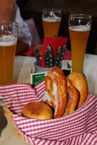 We took a break from the dark side of Nürnberg with a lunch break at the Guldenen Stern, one of the oldest sausage kitchens in Germany. Lindsey did her best to try and like the beer. The other three sure didn't mind it! 