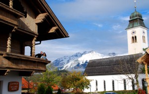 Our guests Eric and Patricia from Sarasota, FL enjoy the view from their balcony in the hamlet of Lans, Austria. 