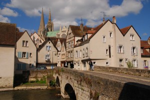 chartres, cathedral, bridge, view